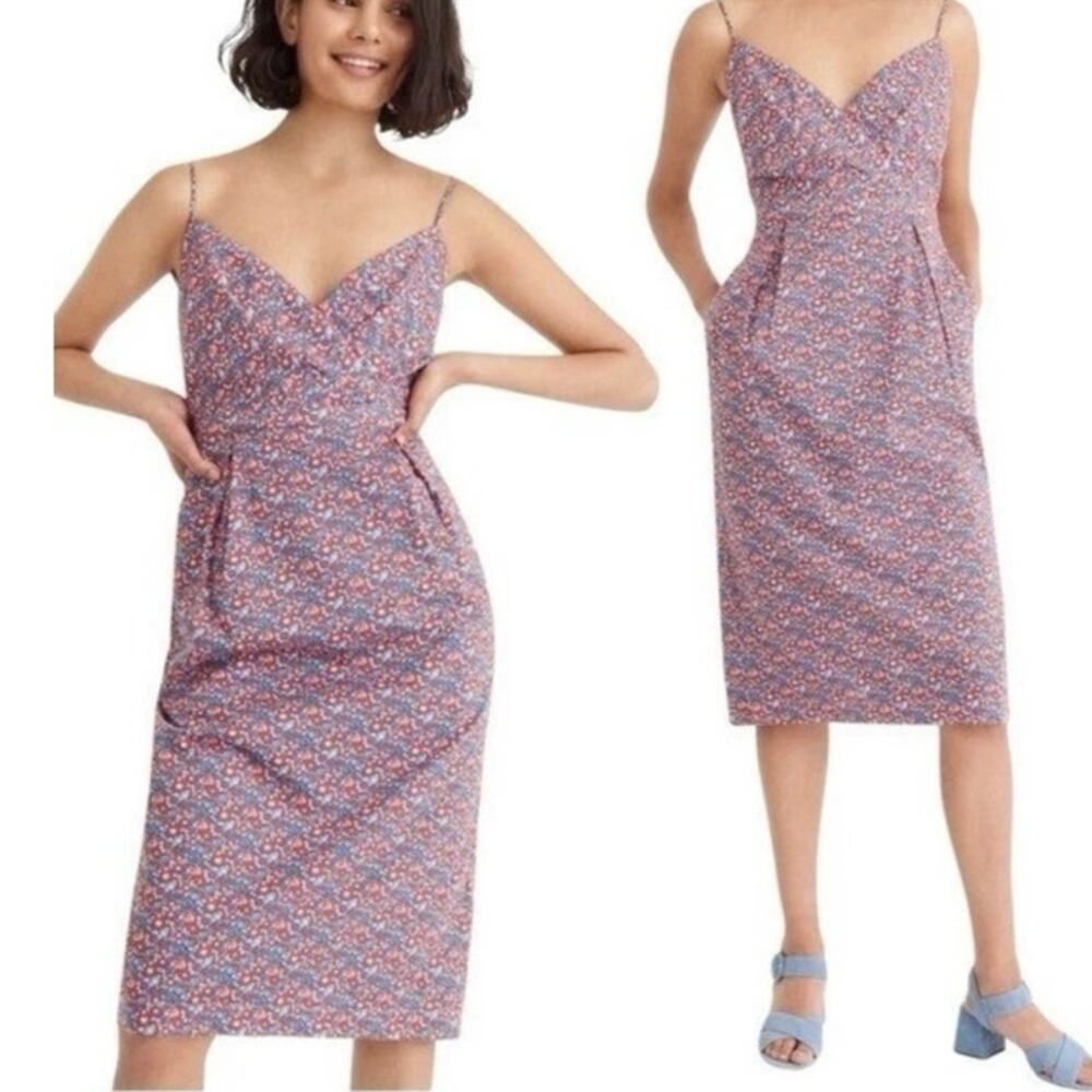 J.Crew Liberty of London Art Fabrics Womens Sheath Dress Ditzy Floral Size 2